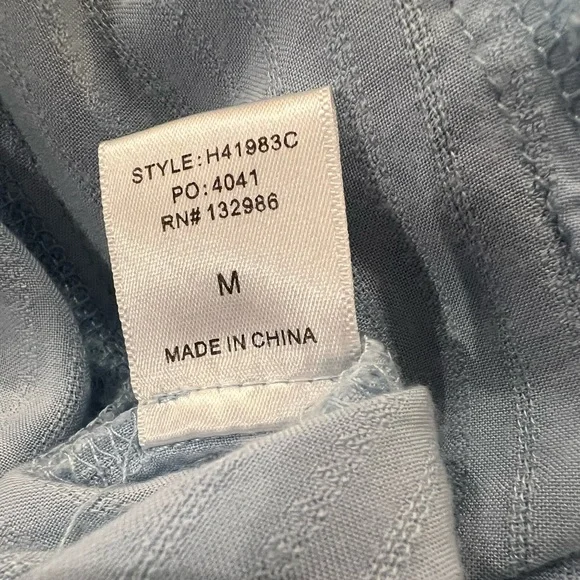 Mittoshop Boho Ruffled Hem Textured Flowy Pastel Blue Long Sleeve Dress Tie - Picture 13 of 16